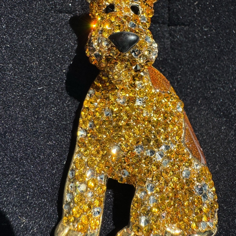 Gold and Black Glitter Dog Pin - Picture 5 of 13